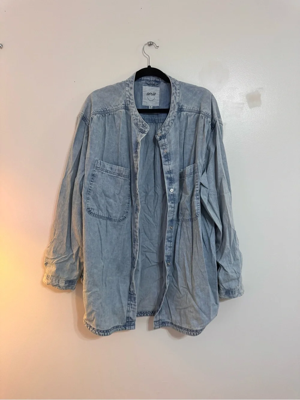 Aerie oversized chambray/button-up shirt